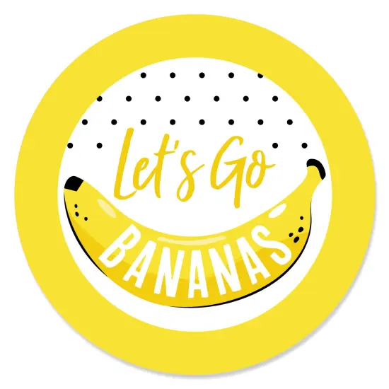 Big Dot of Happiness Let's Go Bananas - Tropical Party Circle Sticker Labels - 24 Count {1}