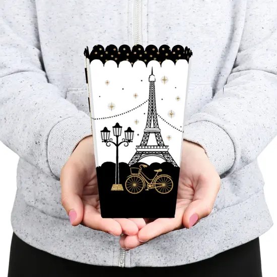 Big Dot of Happiness Stars Over Paris - Parisian Themed Party Favor Popcorn Treat Boxes - Set of 12 {6}
