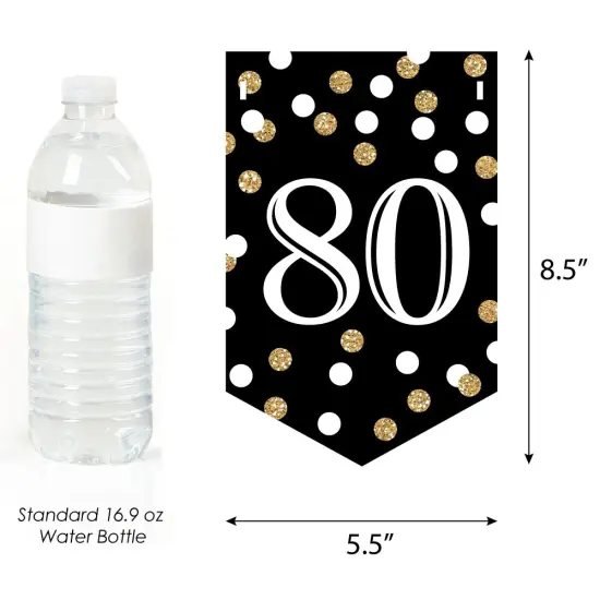 Big Dot of Happiness Adult 80th Birthday - Gold - Birthday Party Bunting Banner - Gold Party Decorations - Happy Birthday {3}