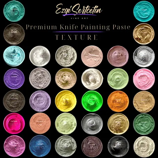 Premium Palette Knife Painting Paste|Modeling Paste|Texture Paste|Authentic Bright Colors|Ready to Use|Easy to Apply| 6oz by Volume|Ezgi Sertcetin Parmigiano {3}