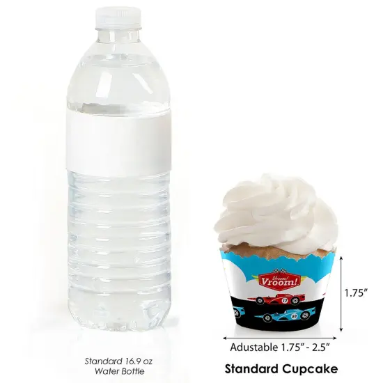 Big Dot of Happiness Let's Go Racing - Racecar - Baby Shower or Race Car Birthday Party Decorations - Party Cupcake Wrappers - Set of 12 {4}