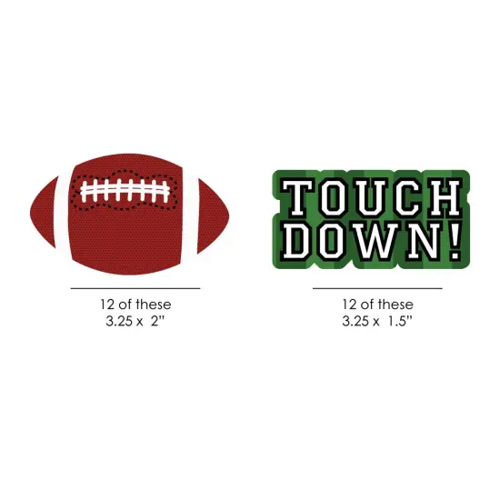 Big Dot of Happiness End Zone - Football DIY Shaped Baby Shower or Birthday Party Cut-Outs - 24 Count {4}
