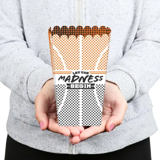 Big Dot of Happiness Basketball - Let The Madness Begin - College Basketball Party Favor Popcorn Treat Boxes - Set of 12 {6}