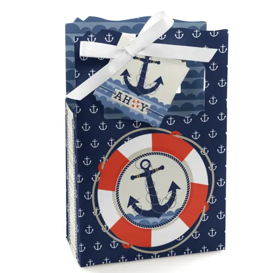 Big Dot of Happiness Ahoy - Nautical - Baby Shower or Birthday Party Favor Boxes - Set of 12 {1}