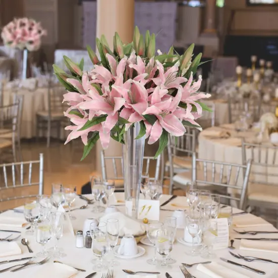 34" Exquisite Artificial Silk Flower Casablanca Lily - Realistic Faux Floral Decor for Home, Wedding, and Events - Highly Sought & Elegant Design {3}