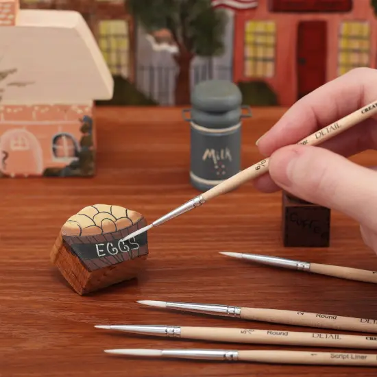 Creative Mark Disposable Detail Brushes - 100 Pack - Disposable Detail Brushes for One-Time Use Painting, Commissions, Miniatures, Crafts {6}