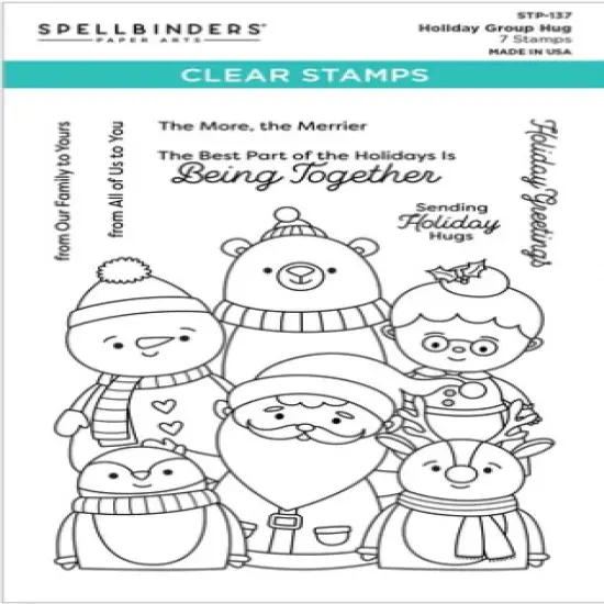 Spellbinders Holiday Group Hug Clear Stamps {1}