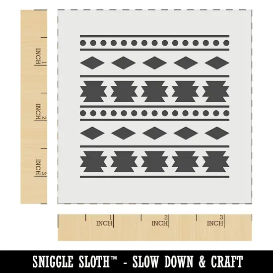 Repeating Southwestern Diamond Triangle Pattern Wall Cookie DIY Craft Reusable Stencil {6}