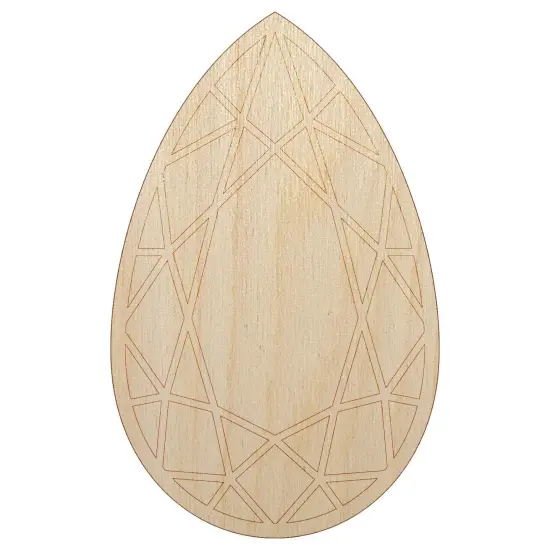 Pear Drop Gem Diamond Cut Jewelry Unfinished Wood Shape Piece Cutout for DIY Craft Projects {7}
