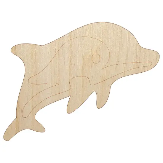 Cute Chibi Striped Dolphin Unfinished Wood Shape Piece Cutout for DIY Craft Projects {7}