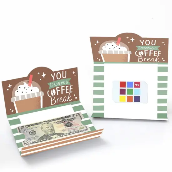 Big Dot of Happiness But First, Coffee - Cafe Themed Party Money And Gift Card Holders - Set of 8 {3}