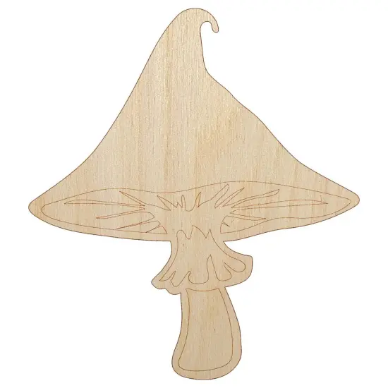 Whimsical Magical Wizard Cap Mushroom Fungi Unfinished Wood Shape Piece Cutout for DIY Craft Projects {2}