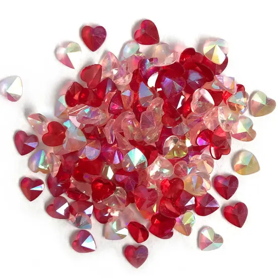 Buttons Galore Sparkletz DIY Craft Embellishments 18 Grams - 3 Packs of Love Hearts {1}