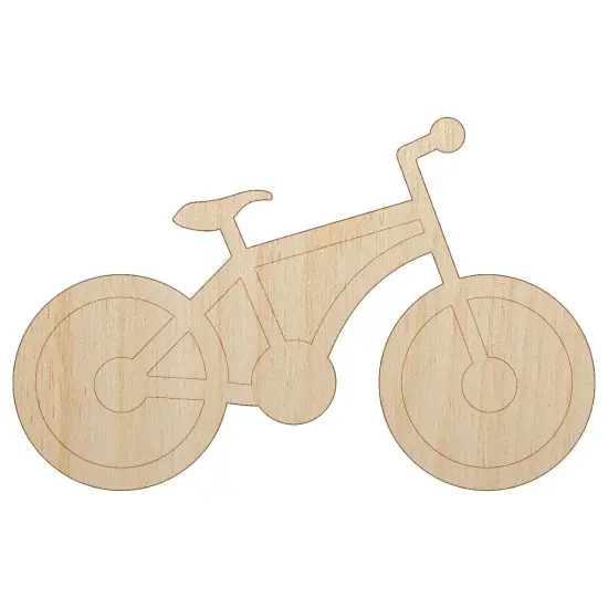 Mountain Bike Bicycle Cyclist Cycling Unfinished Wood Shape Piece Cutout for DIY Craft Projects {1}