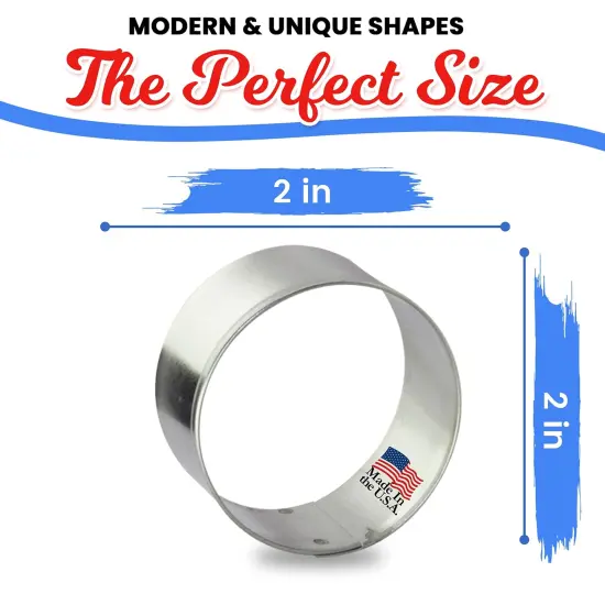 CookieCutter.Com Round Cookie Cutter 2 in &ndash;Tin Plated Steel Cookie Cutters &ndash; Made In The USA {2}