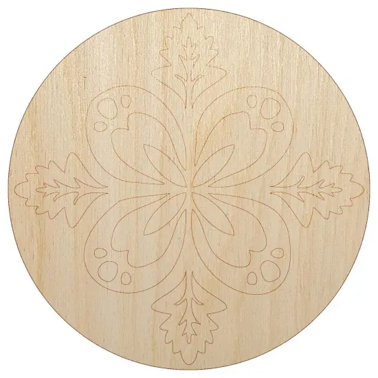 Forest Flower Petal and Leaf Design Unfinished Wood Shape Piece Cutout for DIY Craft Projects {2}