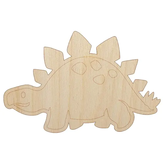 Cute Dinosaur Spiked Stegosaurus Unfinished Wood Shape Piece Cutout for DIY Craft Projects {2}