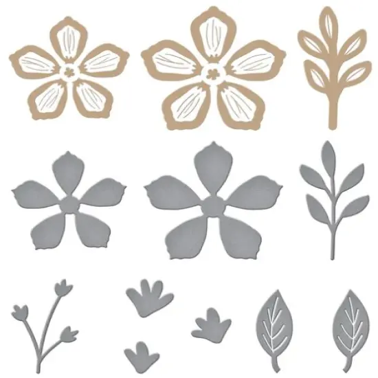 Spellbinders Hot Foil Plate & Die Set-Glimmer Edge Flowers {2}
