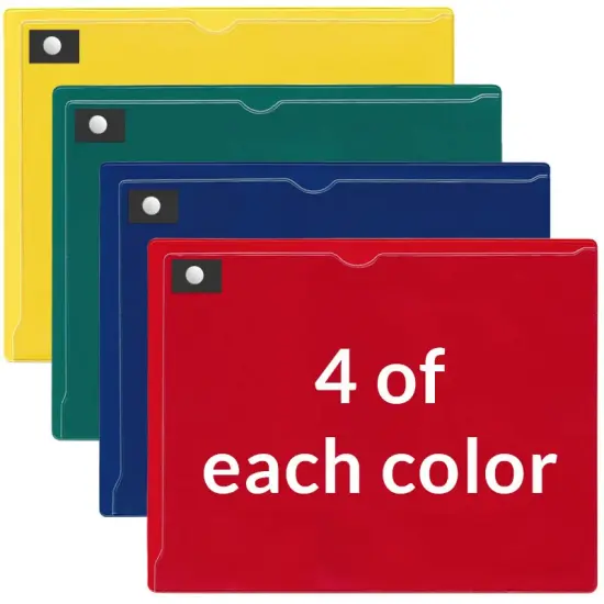 Magnetic Closure Pocket - Magnetic-Back - 8 1/2" x 11" - 16 Piece Variety Pack - Bright Colors {1}