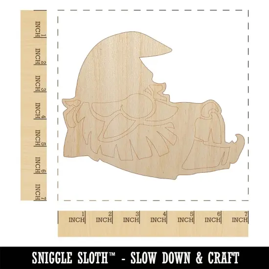 Sexy Lounging Garden Gnome Unfinished Wood Shape Piece Cutout for DIY Craft Projects {1}