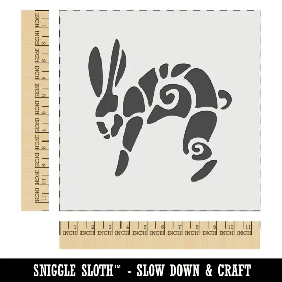 Southwestern Style Tribal Jackrabbit Hare Bunny Wall Cookie DIY Craft Reusable Stencil {1}