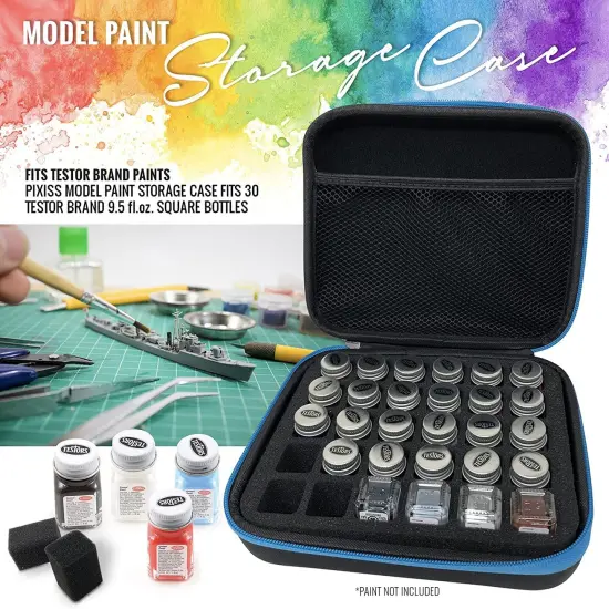 Pixiss Model Paint Storage Case for Testor Paints and Model Accessory Kit {5}