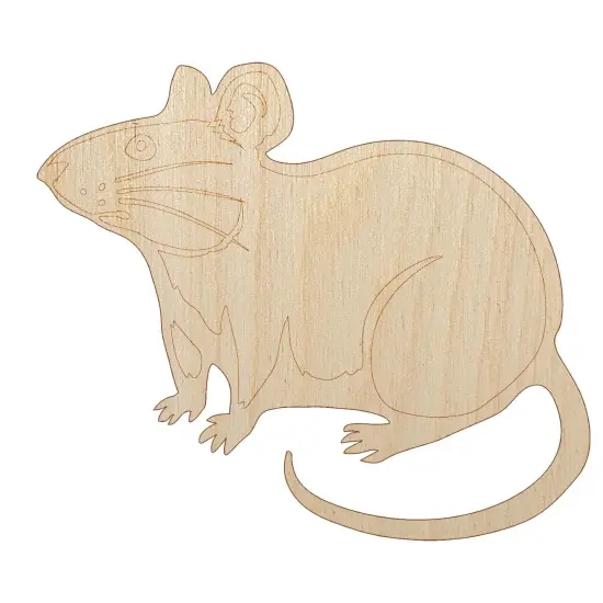 Curious Rat Rodent Unfinished Wood Shape Piece Cutout for DIY Craft Projects {7}