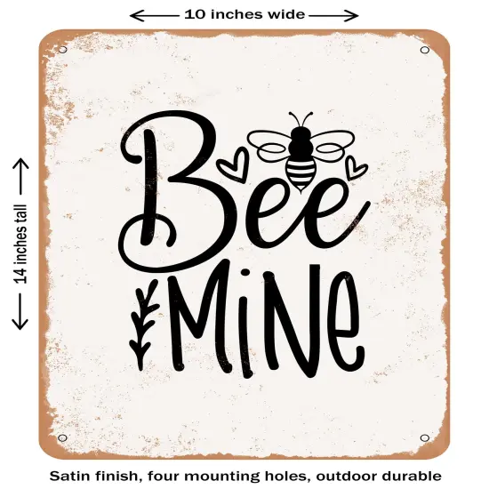DECORATIVE METAL SIGN - Bee Mine - 2- Vintage Rusty Look {1}