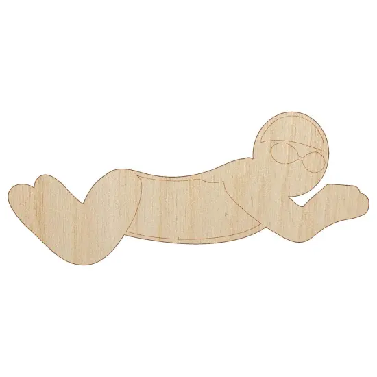 Swimming Swimmer Breaststroke Unfinished Wood Shape Piece Cutout for DIY Craft Projects {1}
