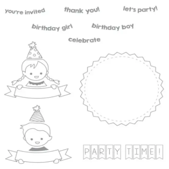 Fun Stampers Journey Party Time Clear Stamps {1}