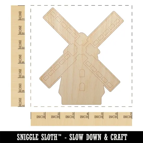 Dutch Windmill Unfinished Wood Shape Piece Cutout for DIY Craft Projects {1}