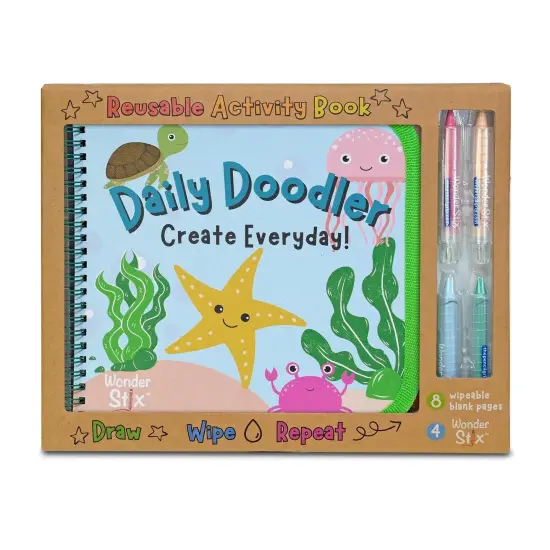 Daily Doodler Reusable Activity Book- Sea Life Cover, Includes 4 Wonder Stix {1}