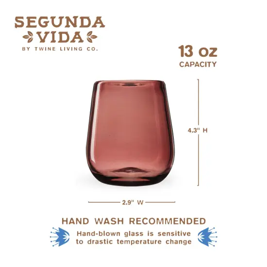 Rosado Recycled Stemless Wine Glass Set  {5}