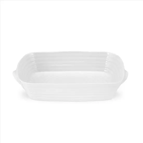 Portmeirion Sophie Conran Small 2.5 Pt Handled Rectangular Roasting Dish - White {1}