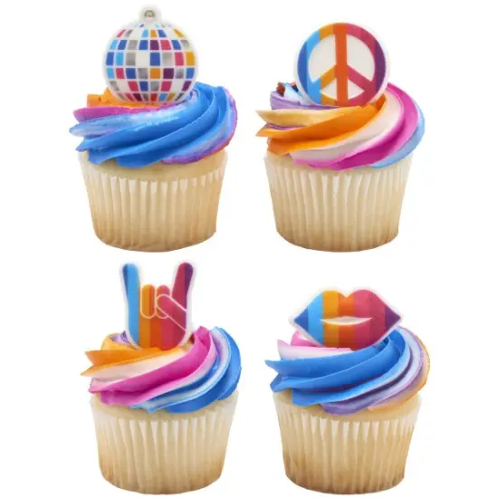 Bright Disco Assortment Dec-Ons&reg; Decorations 12ct {3}