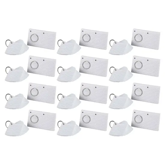 JustFlip-it!&trade; Punched & Perfed Study Cards, 3" x 5", 75 Per Pack, 12 Packs {1}
