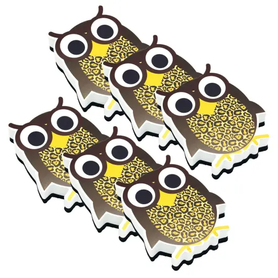 Magnetic Whiteboard Eraser, Wise Owl, Pack of 6 {1}
