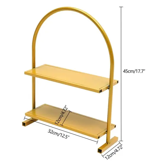 2-Tier Wedding Cupcake Stand Dessert Cake Display Plate Party Pastry Rack Gold {5}