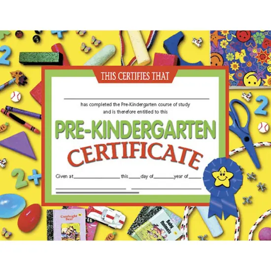 Pre-Kindergarten Certificate, 8.5" x 11", 30 Per Pack, 3 Packs {2}