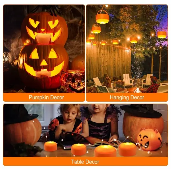 4 Pack Halloween Pumpkin Lights Battery LED Candles Remote Control Party Decor {2}