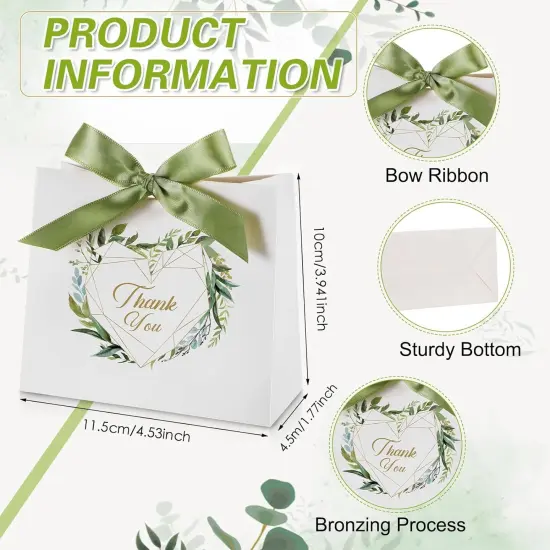 50 Pack Mini Thank You Gift Bags with Bow Ribbon {2}