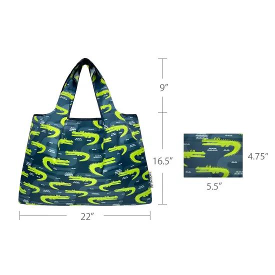 Wrapables Large Foldable Tote Nylon Reusable Grocery Bags, Gators {2}