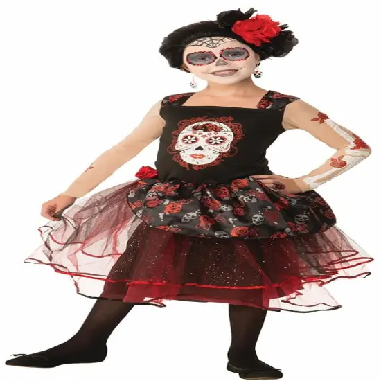 Day Of The Dead Rosa Senorita Costume Child {1}