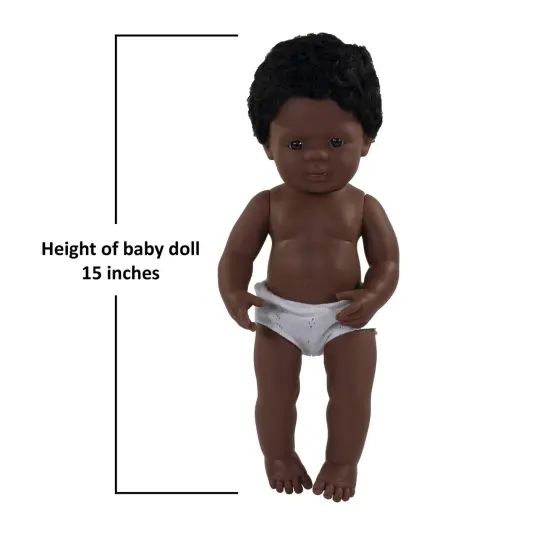 Anatomically Correct 15" Baby Doll, African-American Boy {2}