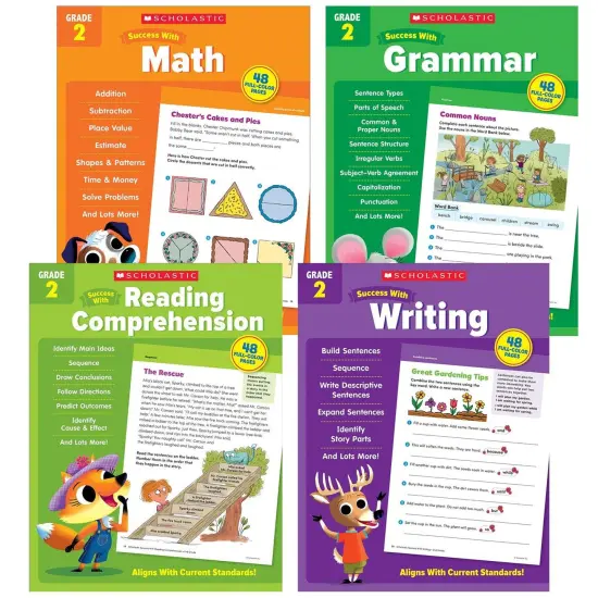 Scholastic Second Grade Success Workbooks, 4 Book Set {1}