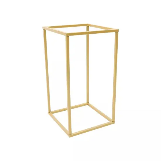 2pcs Square Gold Column Stand Wedding Party Venue Decorative Rack Metal Holder {2}