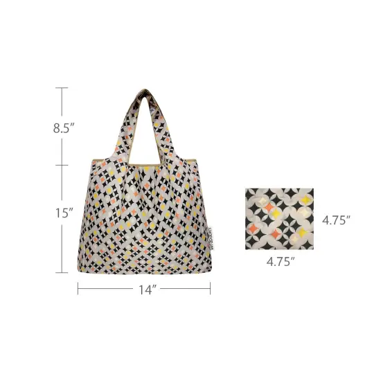 Wrapables Medium Foldable Tote Nylon Reusable Grocery Bag (Set of 2), Starry Gray {2}