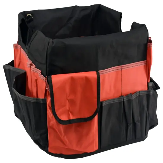 School Smart Caddy Organizer with 43 Pockets, Large, 16 x 14 x 13-1/2 Inches, Black/Red {3}