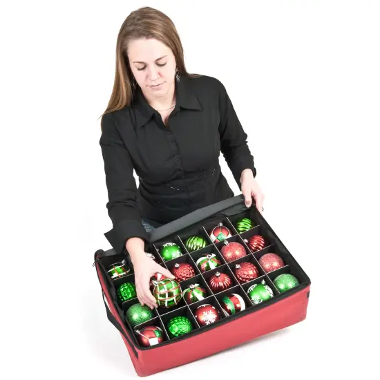 48 (3 in.) Christmas Ornament Storage Box with Clear Lid {4}