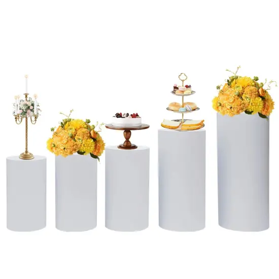5pcs Cylinder Pedestal Art Decor Stand for Wedding Cake Display Pillars Plinths {1}